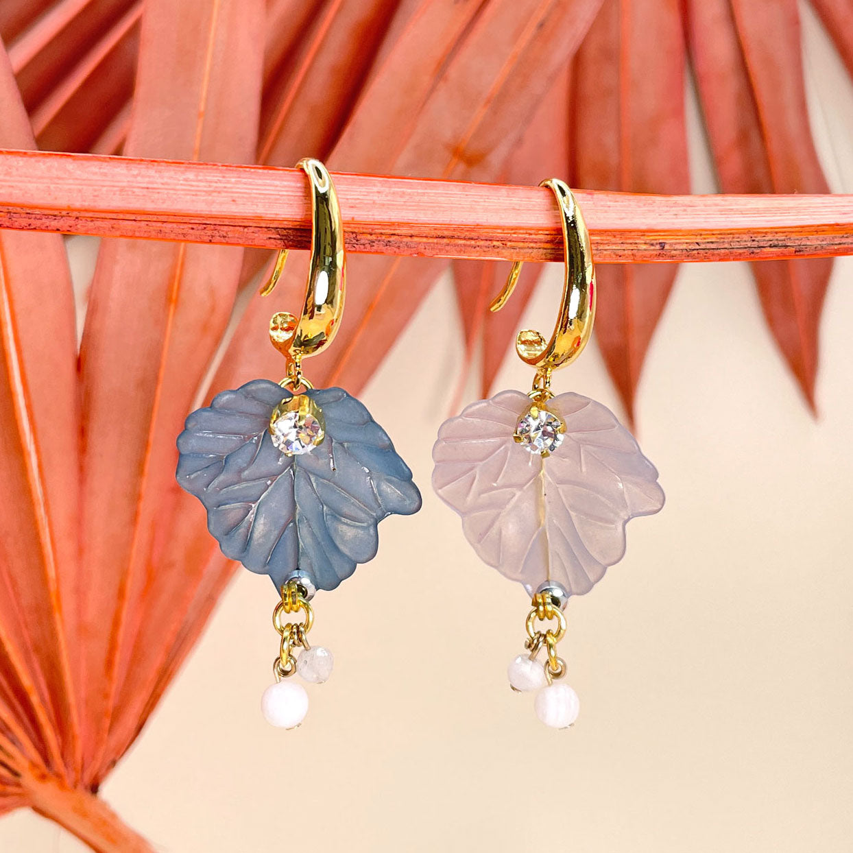 Elanor Teal and Grey Earrings with Hook