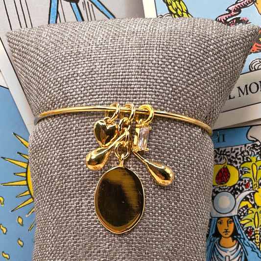 Bracciale Rigido Sottile con Pendenti
