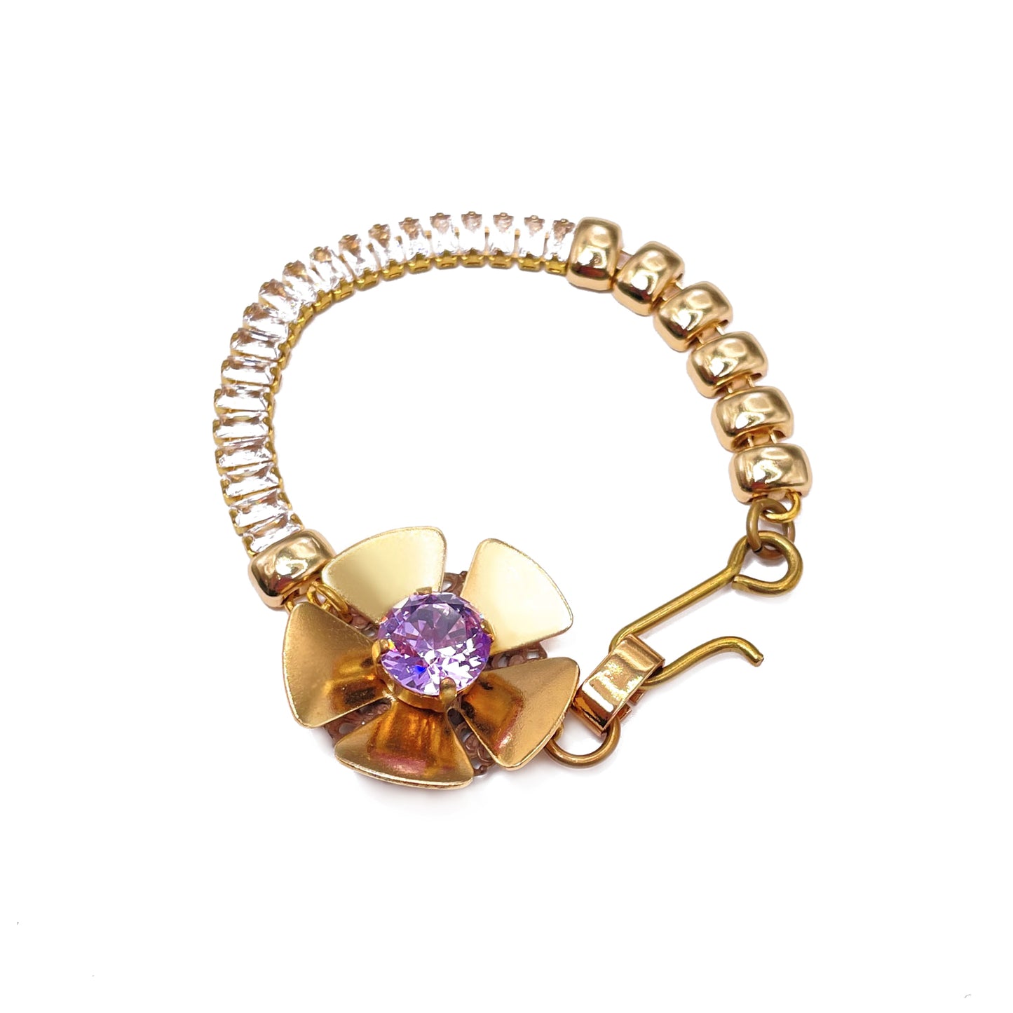 Hibiscus Bracciale con Fiore e Zirconi