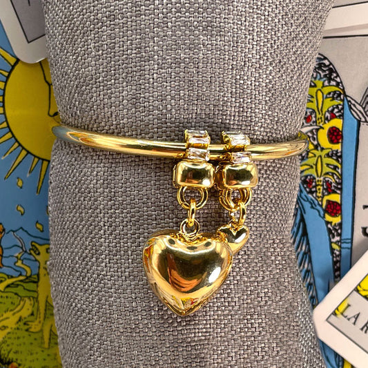 Bracciale Rigido Oro con Cuori