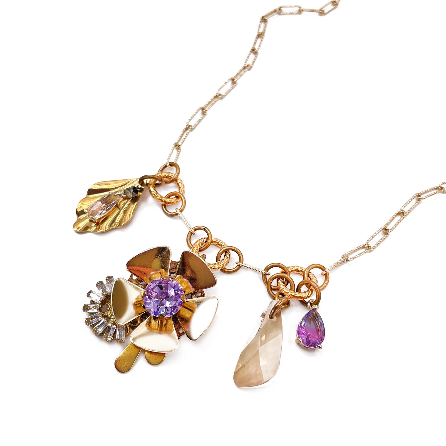 Hibiscus Long Necklace with Pendants