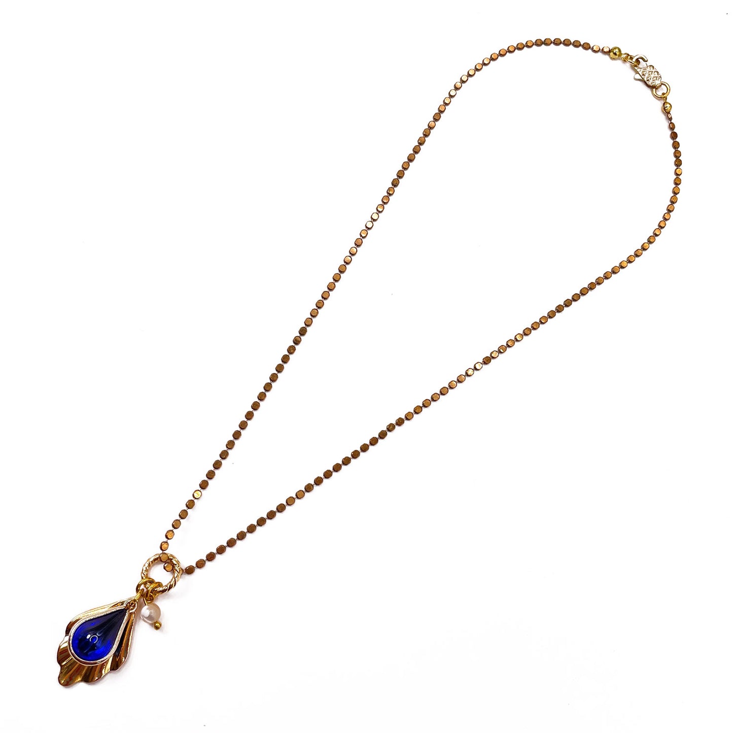 Disa Necklace with Blue Glass Drop
