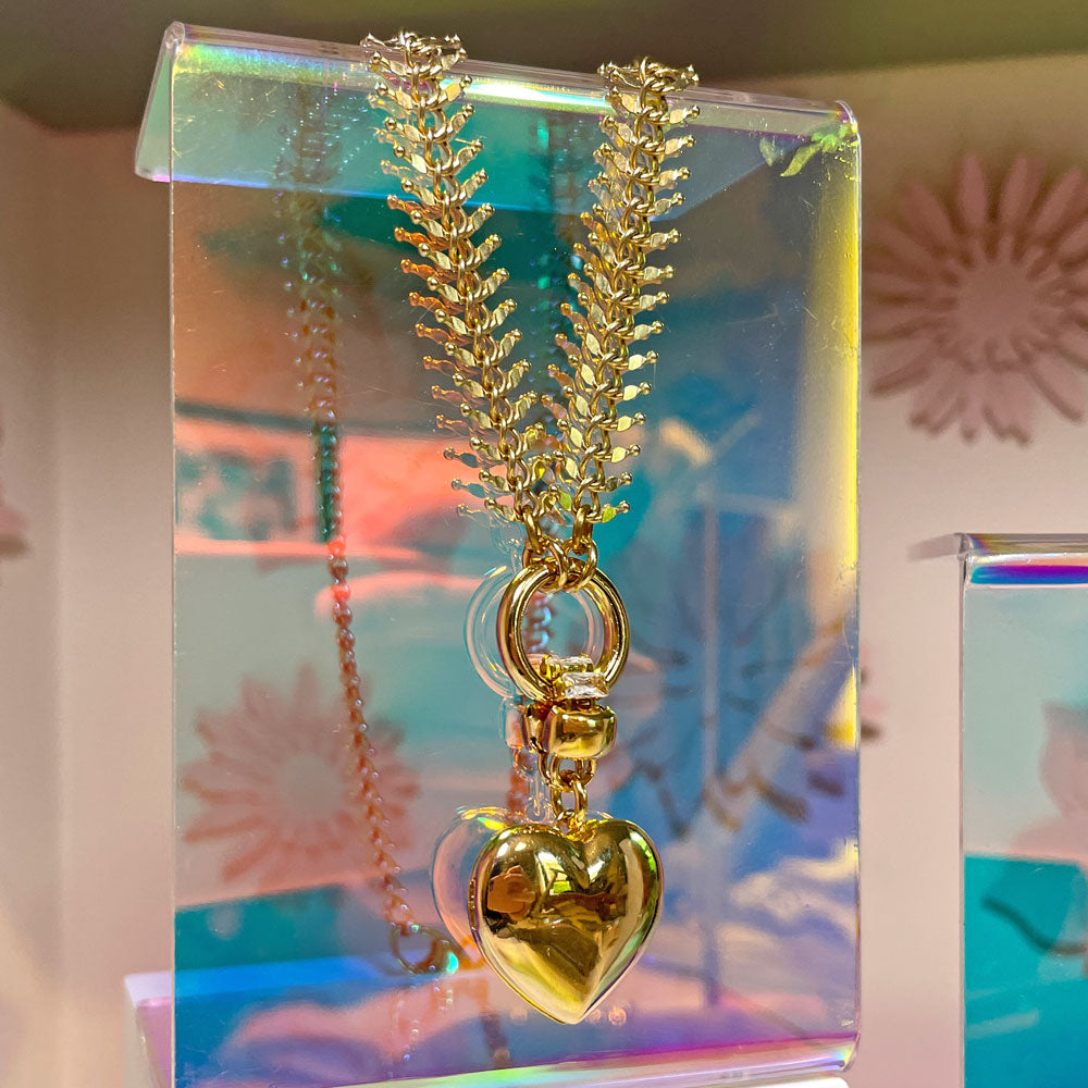 Collana con Cuore Pendente Apribile