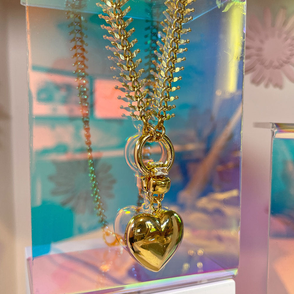 Collana con Cuore Pendente Apribile