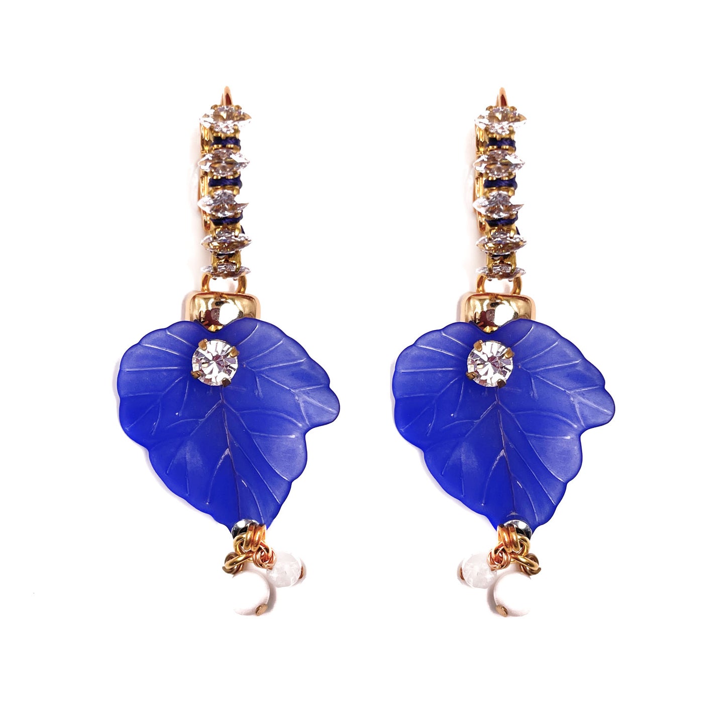 Elanor Earrings with Blue and baby Blue Leaves