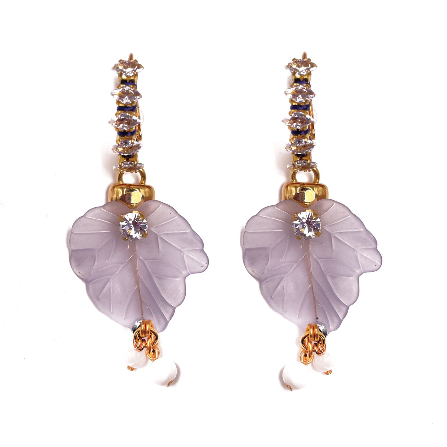 Elanor Earrings with Blue and baby Blue Leaves