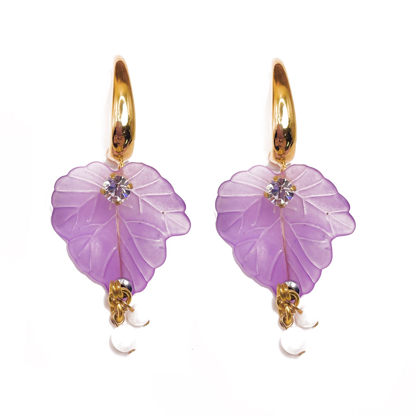 Elanor Violet and Lilac Earrings with Hook