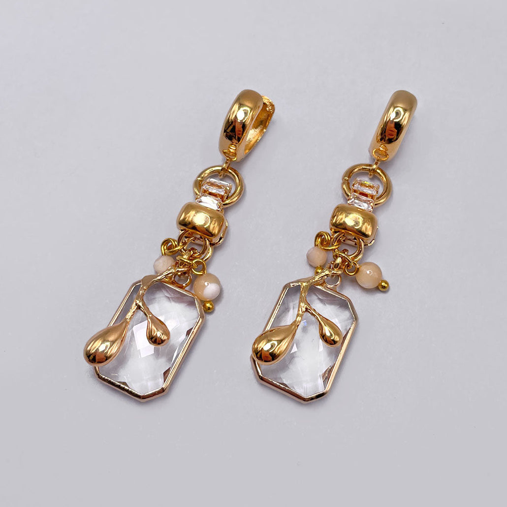 Earrings with Faceted Crystals and Zircons