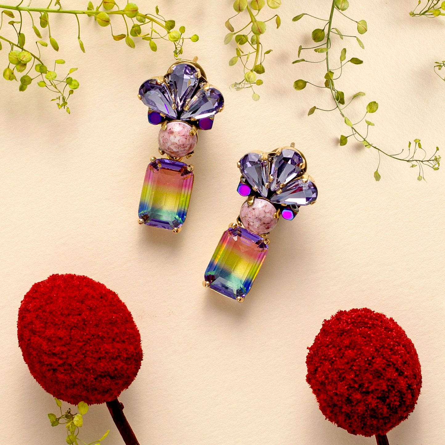 Plumeria Rainbow Earrings