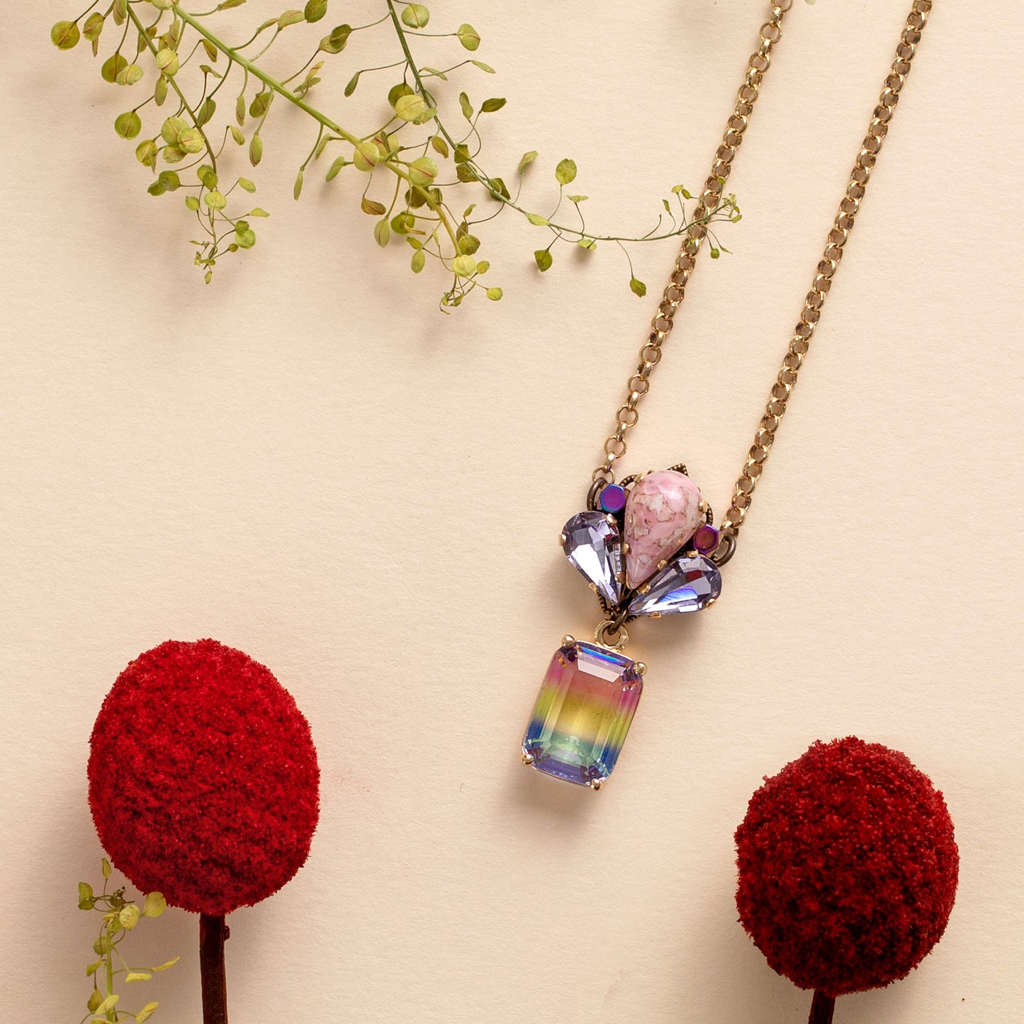 Plumeria Rainbow Pendant