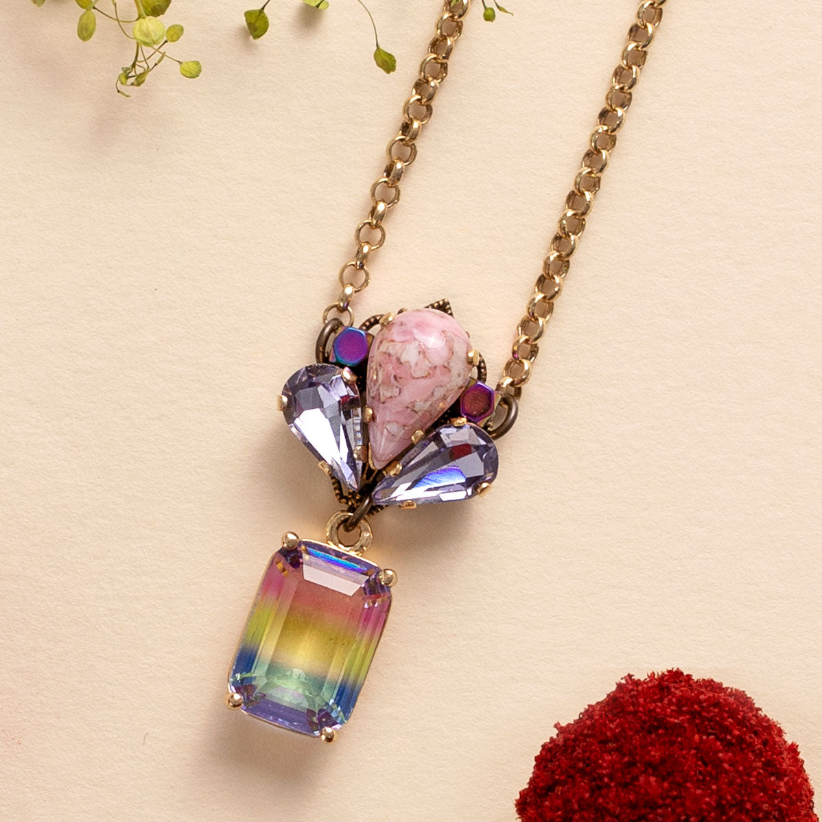 Plumeria Rainbow Pendant