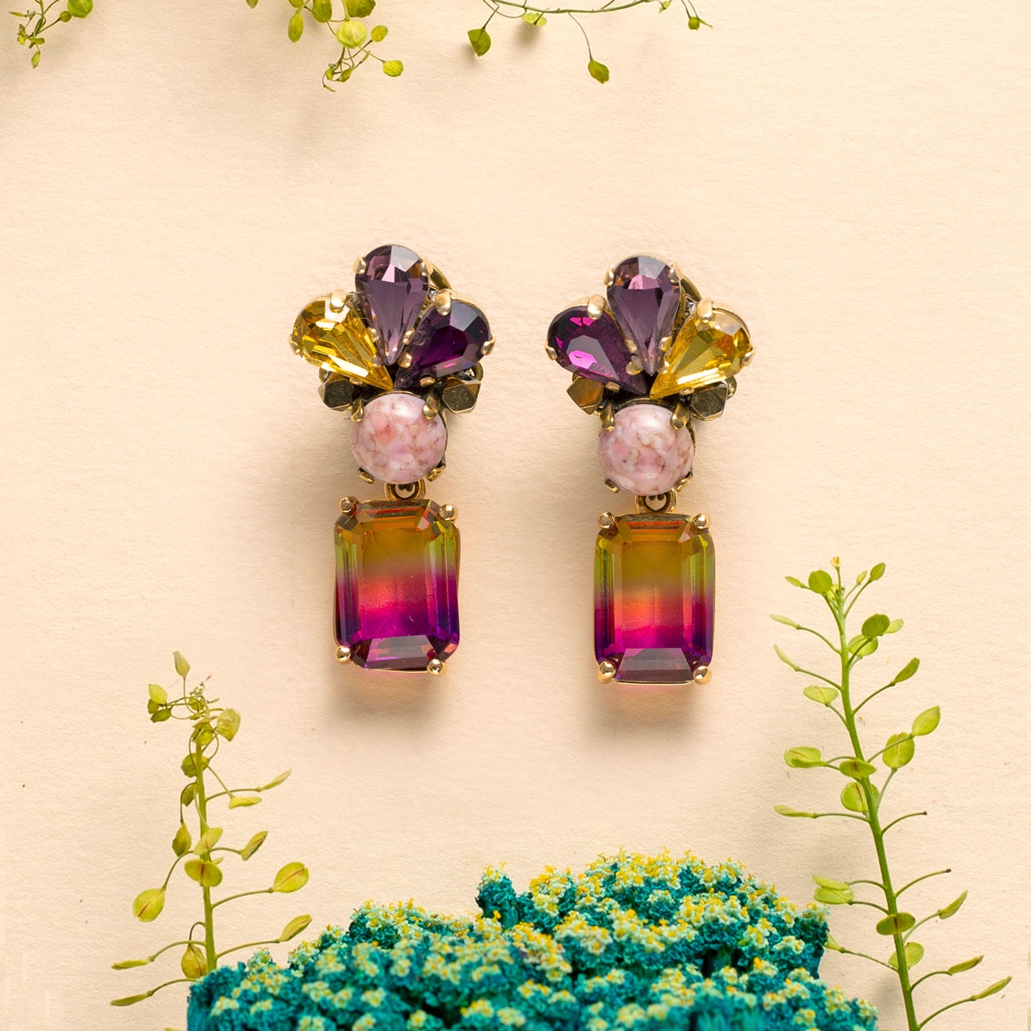 Plumeria Yellow Earrings