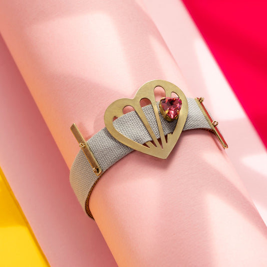 Freia Bracelet with Grey Ribbon