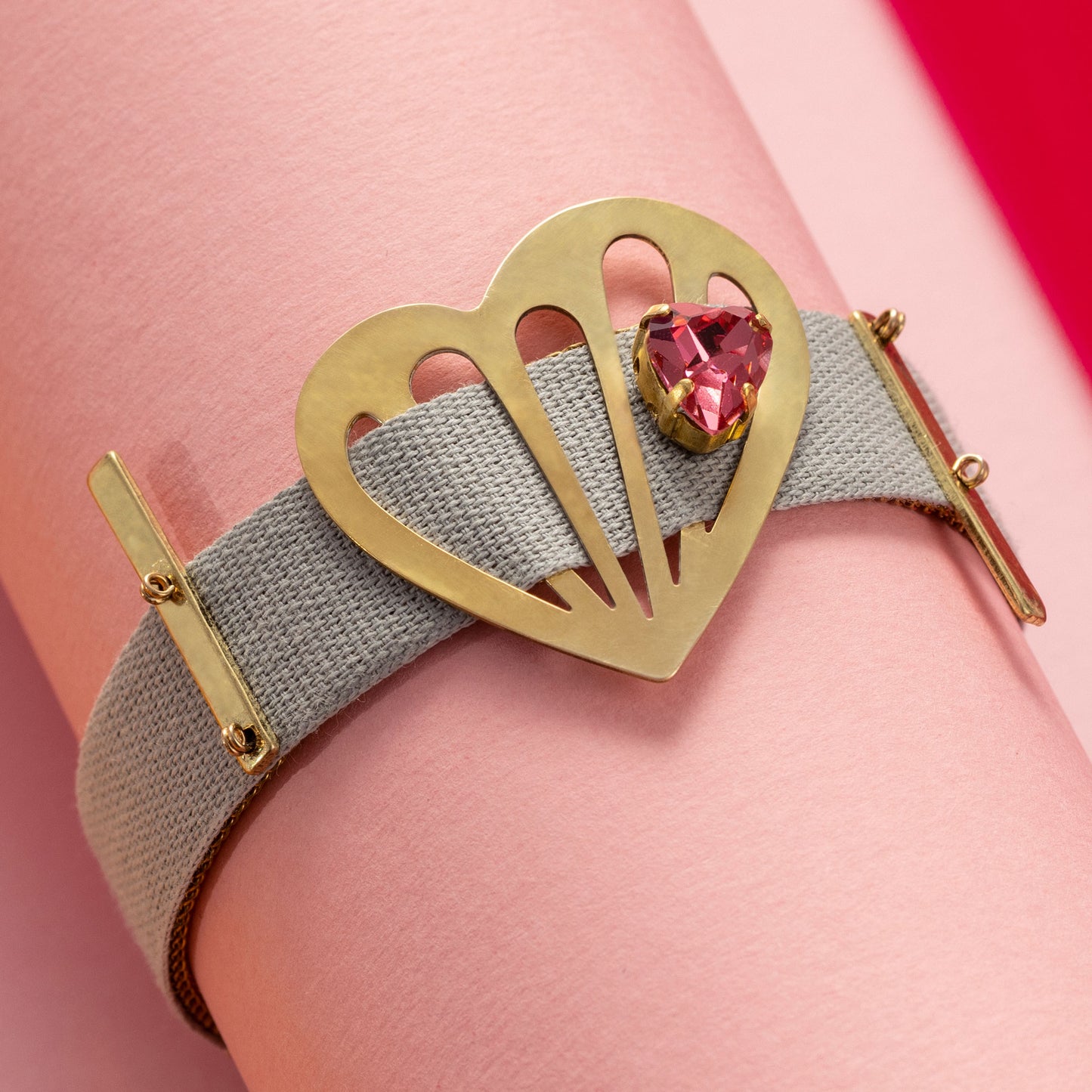 Bracciale Freia con Nastro Grigio