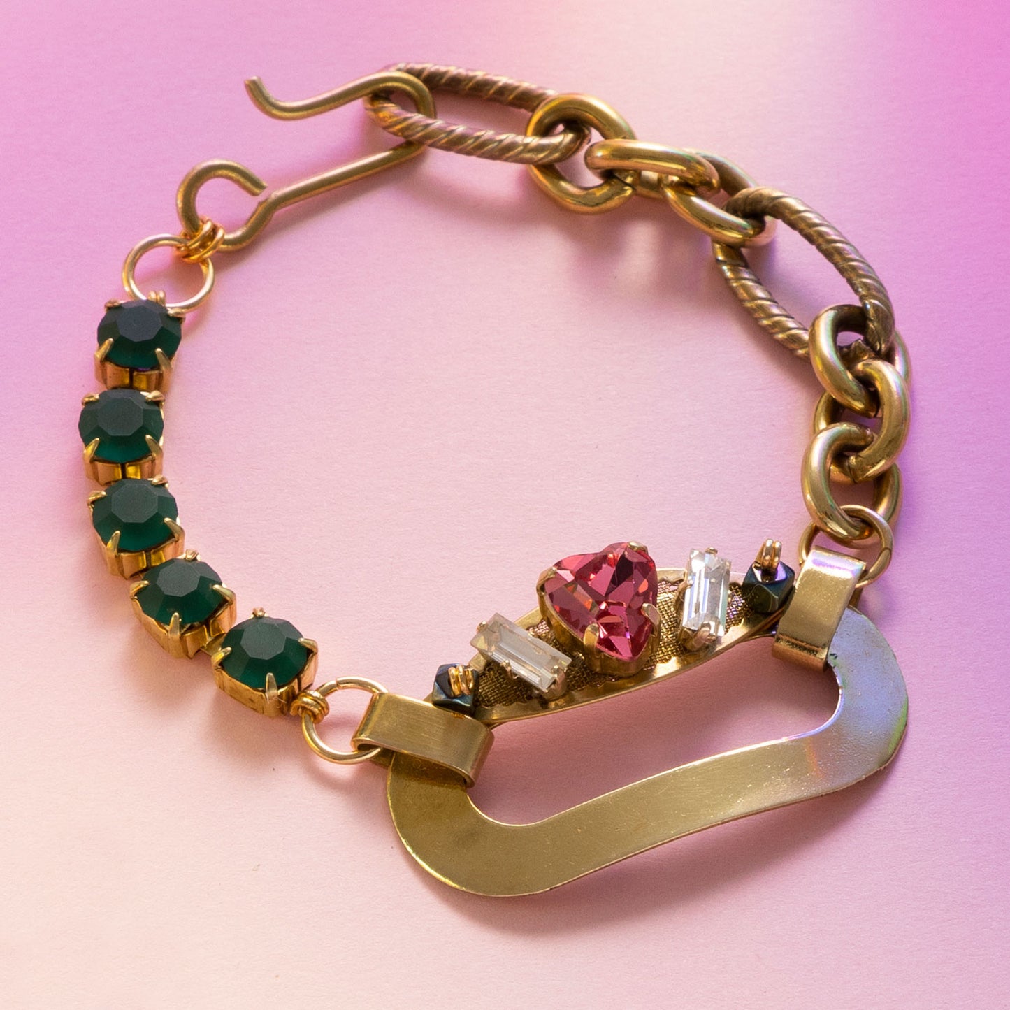 Bracciale Ipazia con Cristalli Verdi