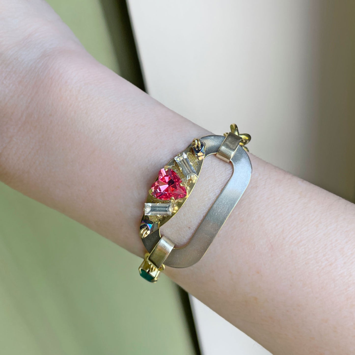 Bracciale Ipazia con Cristalli Verdi