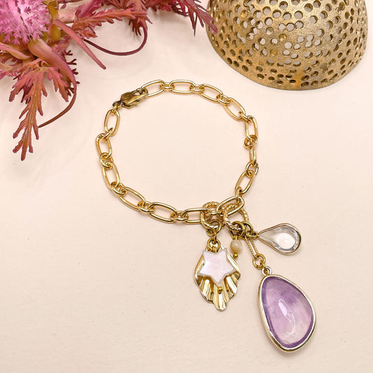 Disa Bracelet with Amethyst Pendant