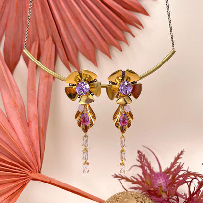 Hibiscus Long Flower Earrings