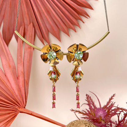 Hibiscus Long Flower Earrings