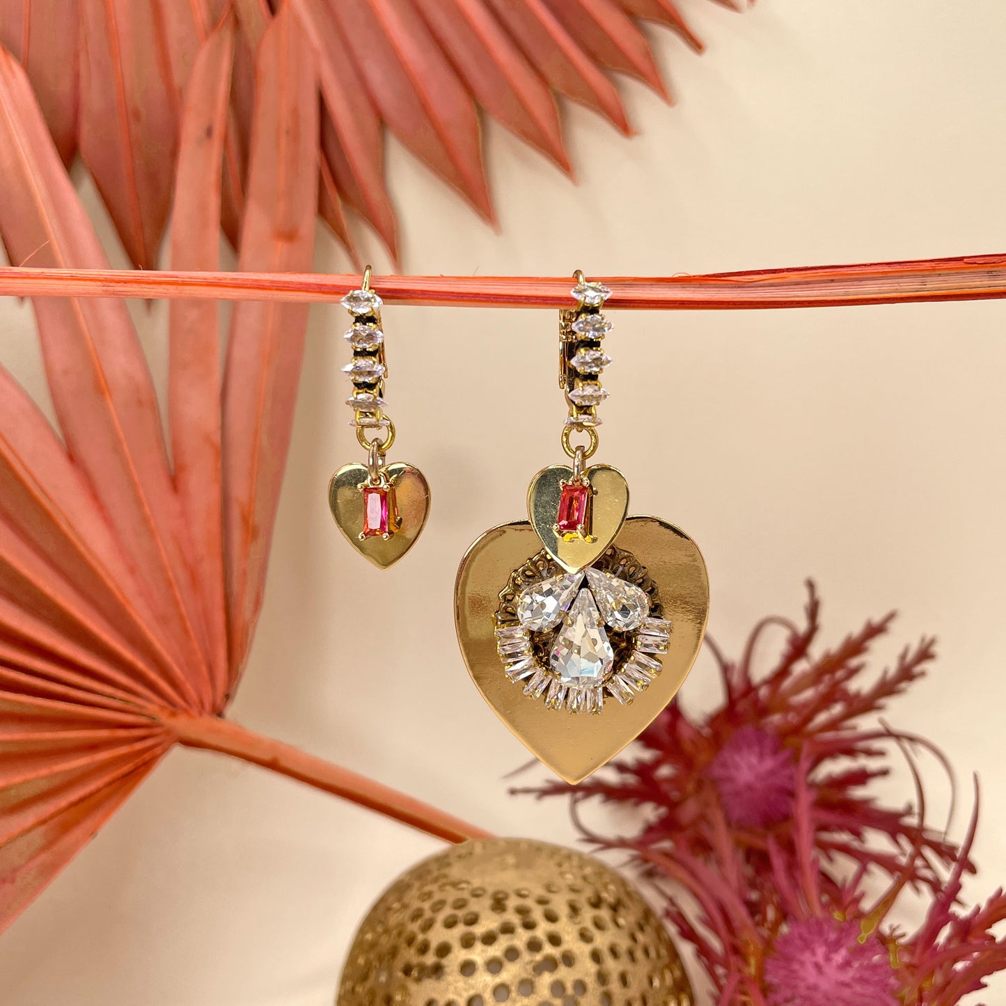 Teodora Earrings with Hearts