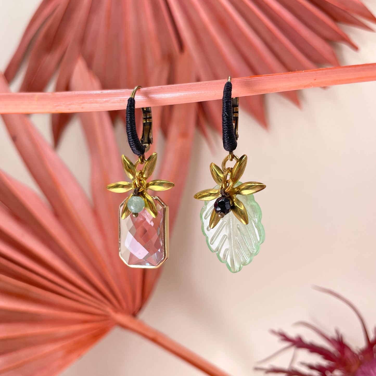 Frutti di Bosco Leaf and Crystal Pendant Earrings