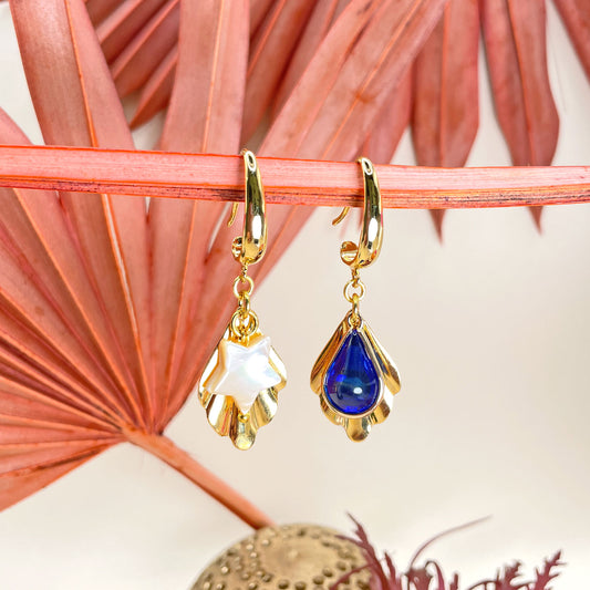 Disa Drop and Star Earrings