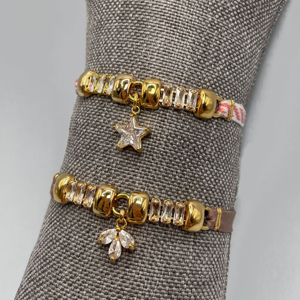 Braccialetti con Nastrino e Zirconi