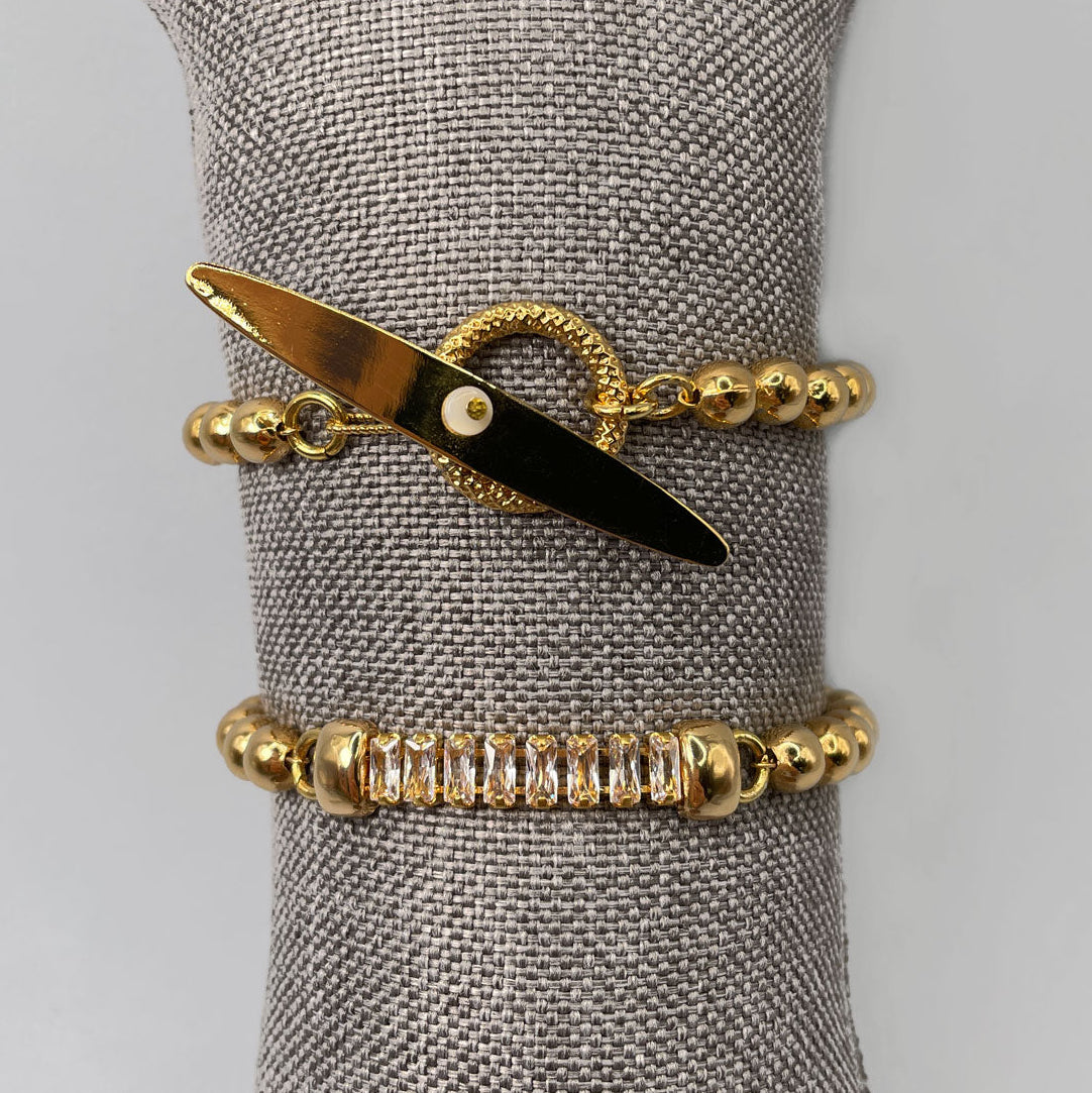 Bracelets with Round Brass Beads