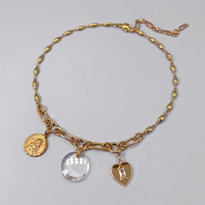 Collana con Pendente Tondo in Vetro