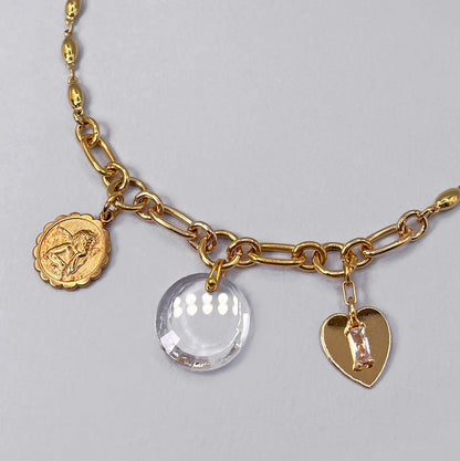 Collana con Pendente Tondo in Vetro