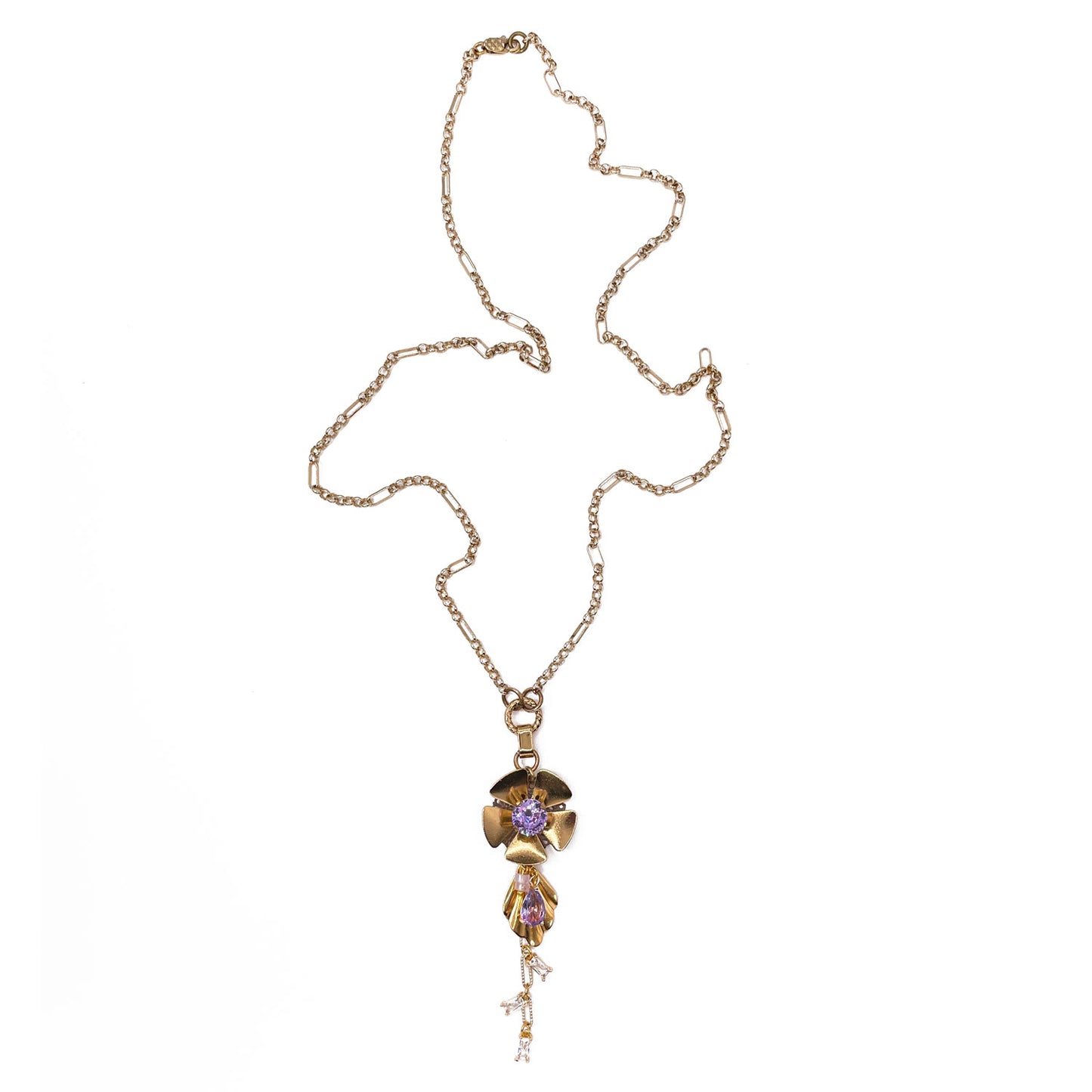 Hibiscus Long Necklace with Flower Pendant