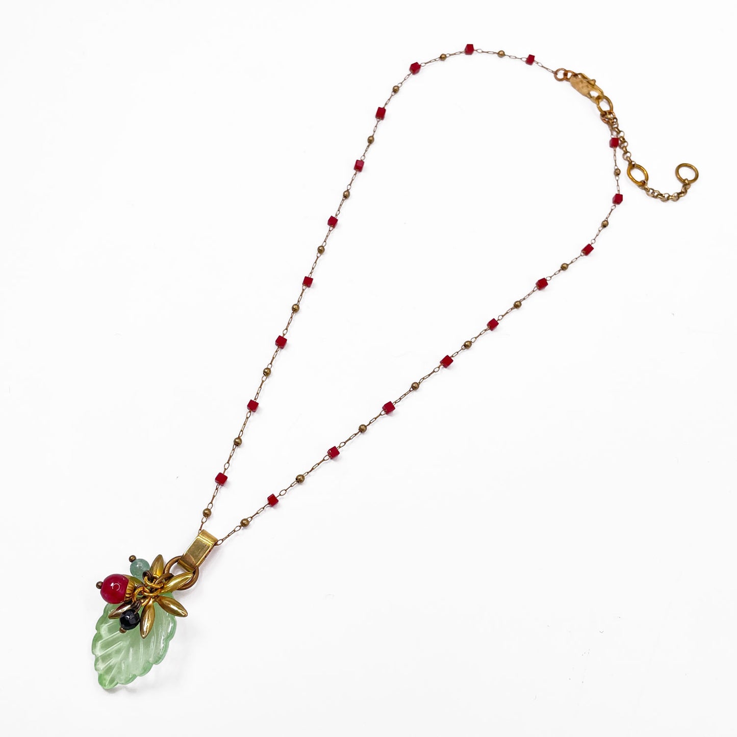 Frutti Di Bosco Necklace with Glass Leaf