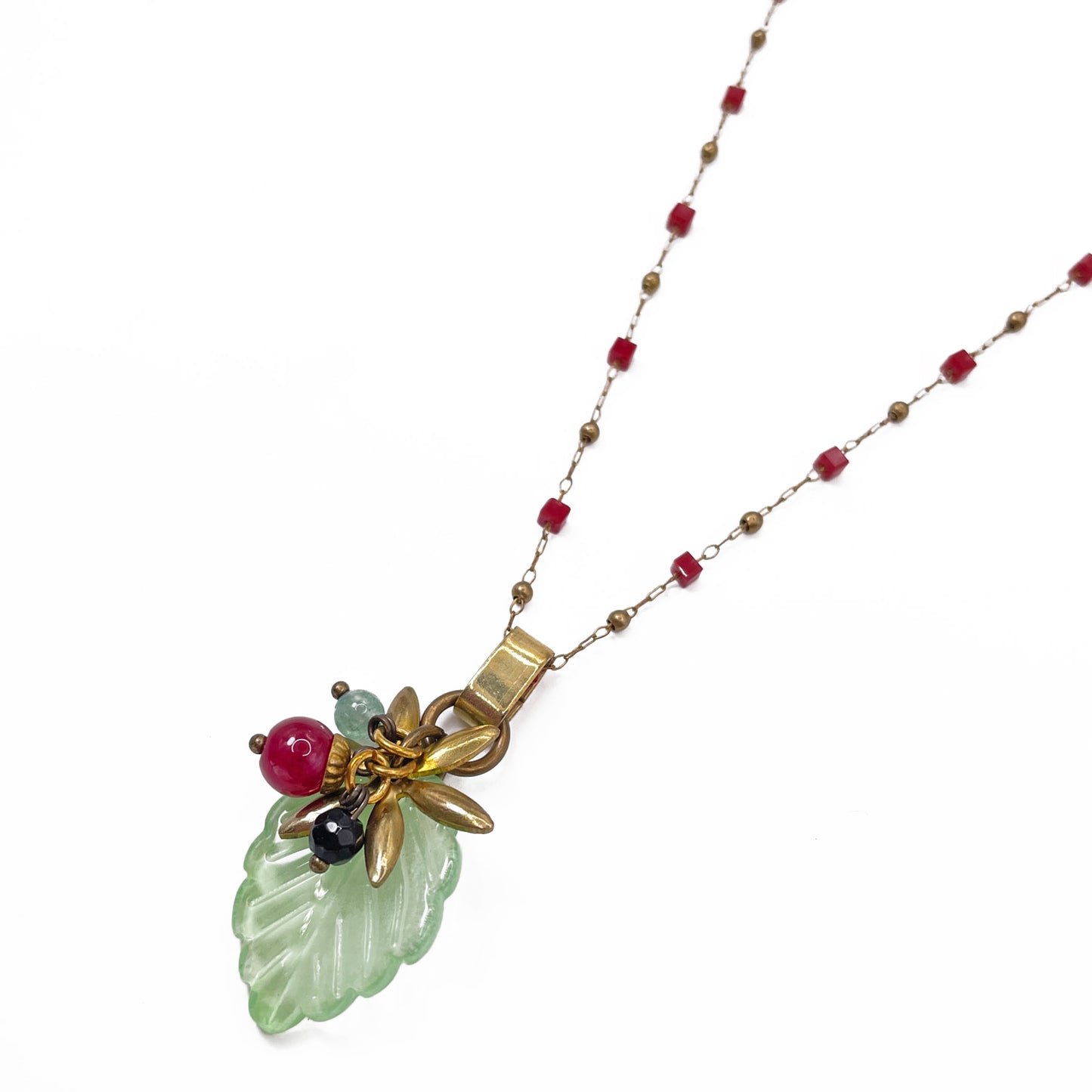Frutti Di Bosco Necklace with Glass Leaf