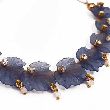 Elanor Girocollo con Foglie Blu e Grigie