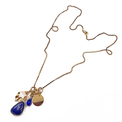 Disa Long Necklace with Lapis Lazuli Pendant