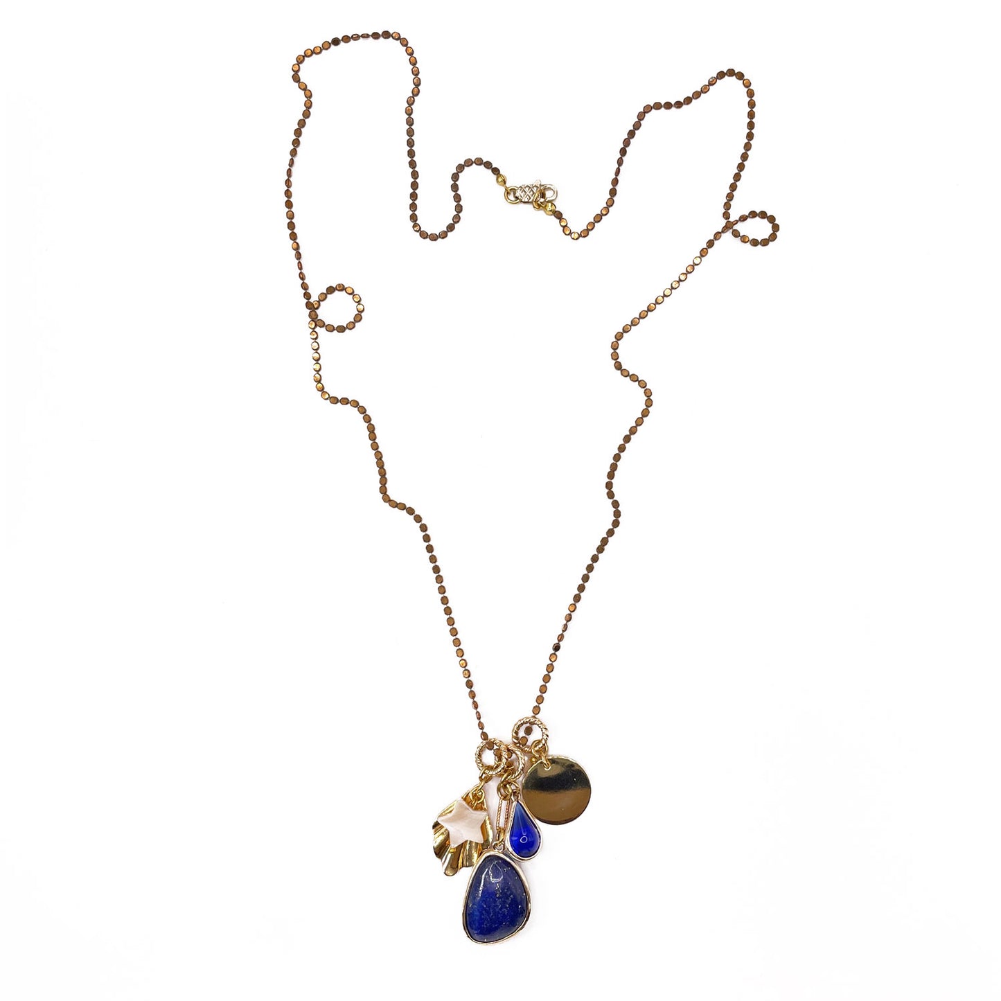 Disa Long Necklace with Lapis Lazuli Pendant