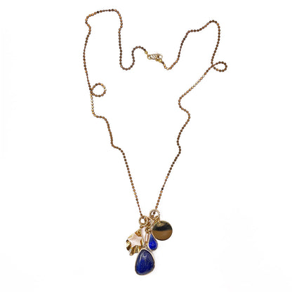 Disa Long Necklace with Lapis Lazuli Pendant