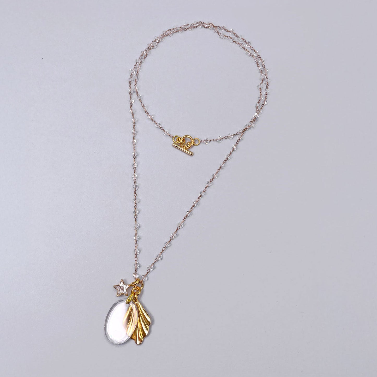 Necklace with Glass Oval Pendant