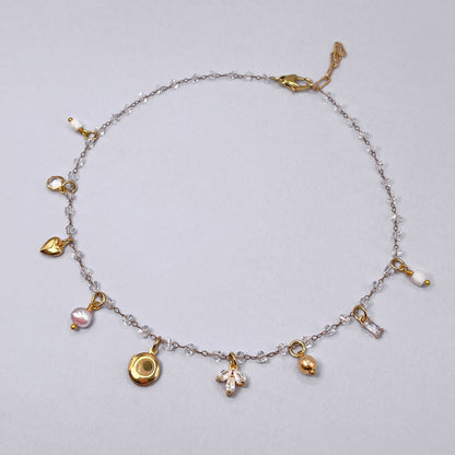 Collana con Ciondoli e Catena di Cristallo 