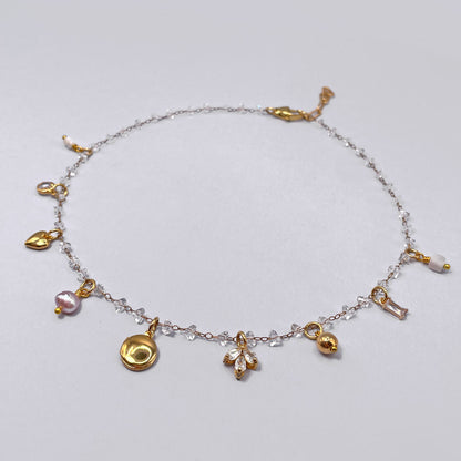 Collana con Ciondoli e Catena di Cristallo 