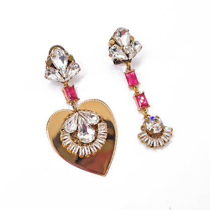 Teodora Heart Asymmetrical Earrings