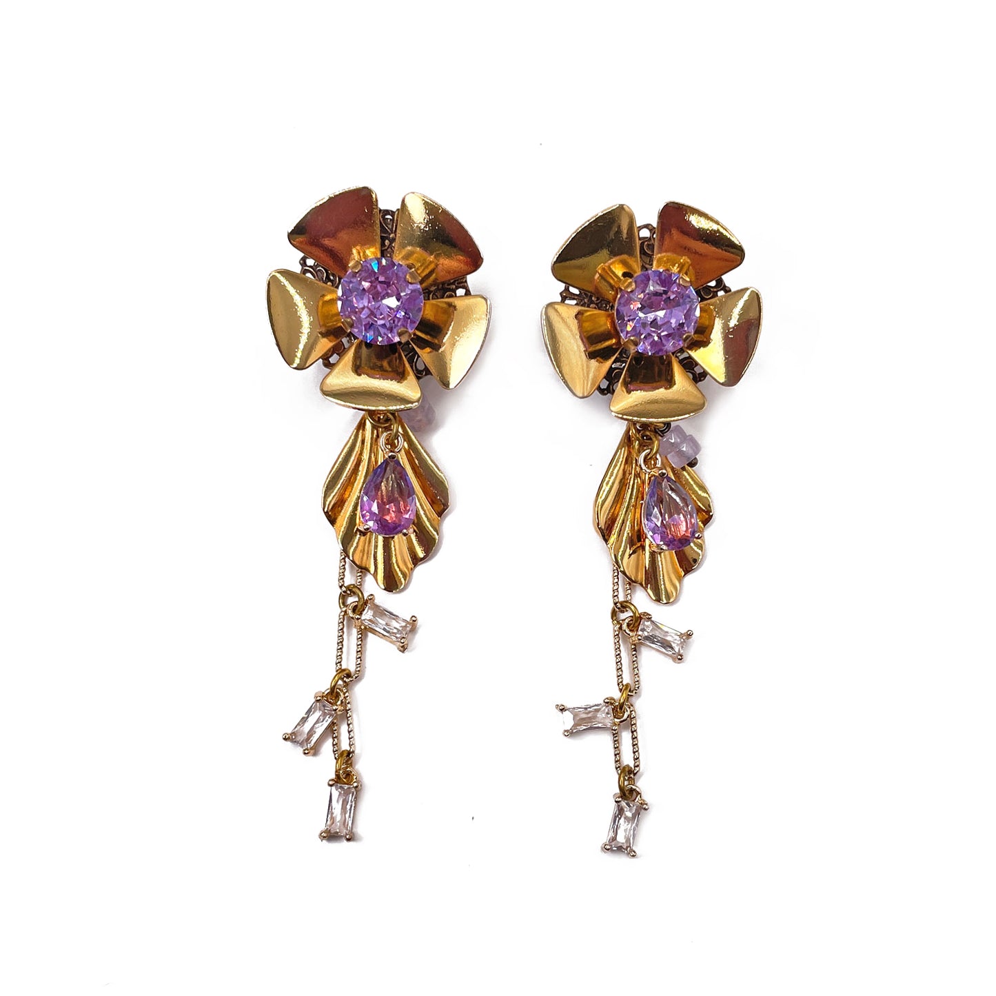 Hibiscus Long Flower Earrings