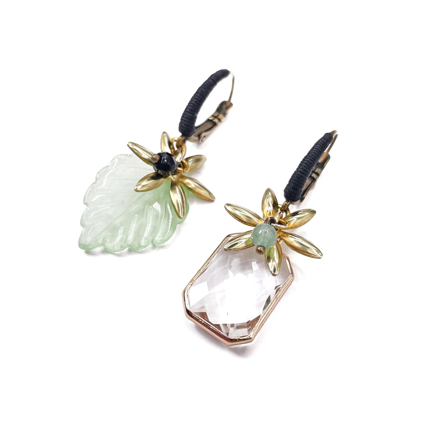 Frutti di Bosco Leaf and Crystal Pendant Earrings