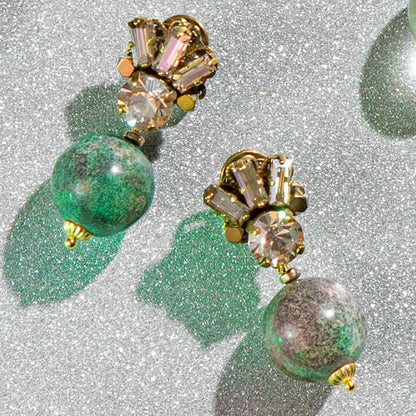 Astra Earrings with Green Imperial Jasper