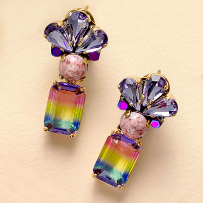 Plumeria Rainbow Earrings