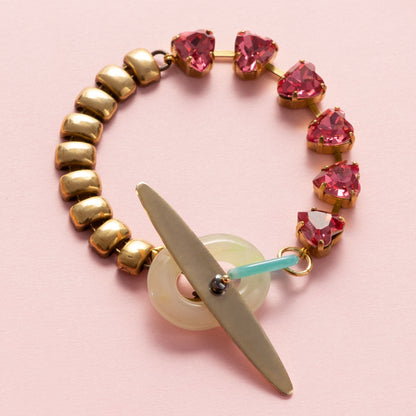 Milda Bracelet with Pink Crystals