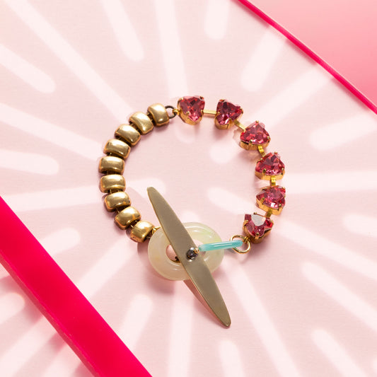 Milda Bracelet with Pink Crystals