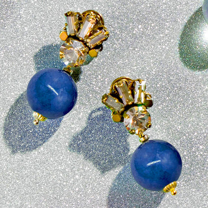 Astra Earrings with Sapphire Jade