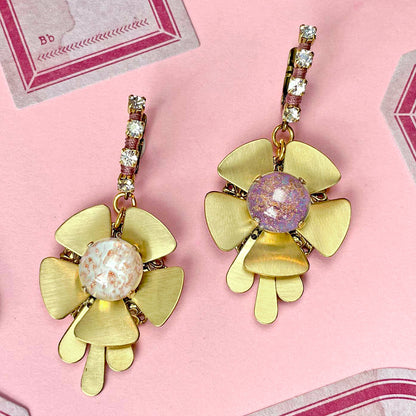 Poppy Two-Tone Flower Earrings